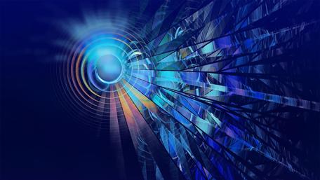 Blue Digital Vortex of Light and Shadows wallpaper