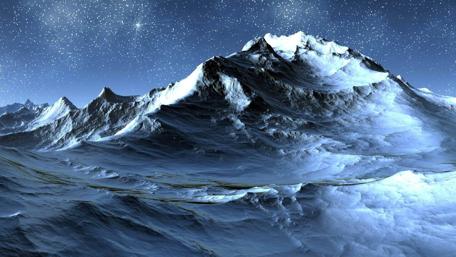Majestic Snow-Capped Mountain Under Starry Sky wallpaper
