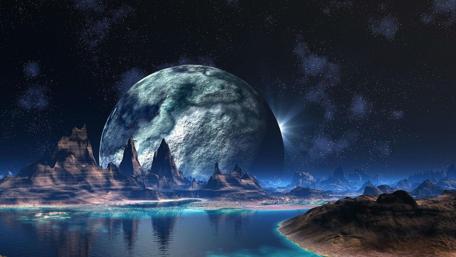 Mystic Planetary Encounter at Midnight wallpaper
