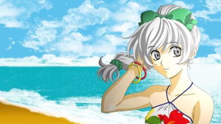 Beach Day Bliss with Tessa from Full Metal Panic! wallpaper