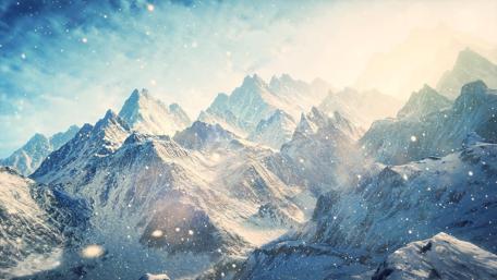Snowy Mountain Serenity in Winter’s Embrace wallpaper