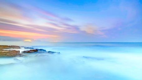 Misty Ocean Serenity wallpaper