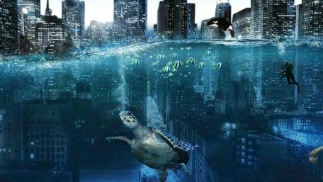Underwater Cityscape with Sea Life Adventure wallpaper