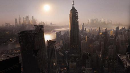 Futuristic Ruins of an Abandoned Cityscape wallpaper