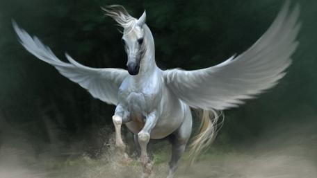 Majestic Pegasus in Ethereal Flight wallpaper