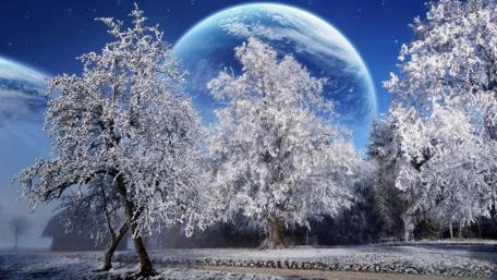 Frosty Planet in a Winter Wonderland wallpaper