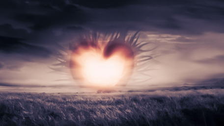Heart Ablaze in the Twilight Sky wallpaper