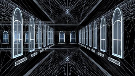 Futuristic Cathedral of Light wallpaper