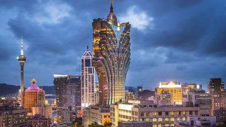 Majestic Nightscape of Grand Lisboa in Macau wallpaper