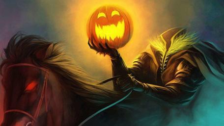 Halloween creepy headless rider wallpaper