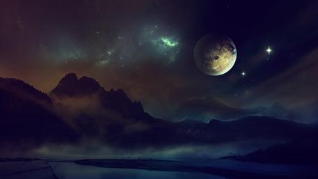 Mystical Night Under a Celestial Sky wallpaper