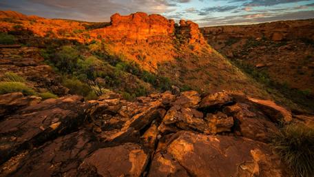 Majestic Mountain Cliff at Sunset wallpaper