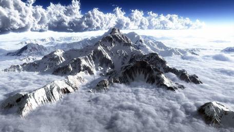 Snowy Peaks Above the Clouds wallpaper