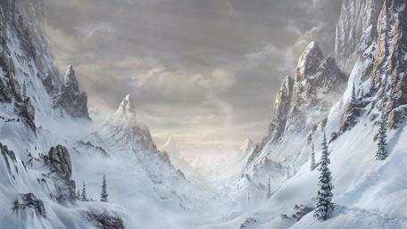Majestic Winter Landscape in the Mountains wallpaper
