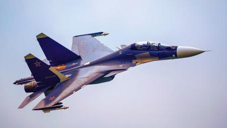 Fierce Russian Fighter Jet in Action wallpaper