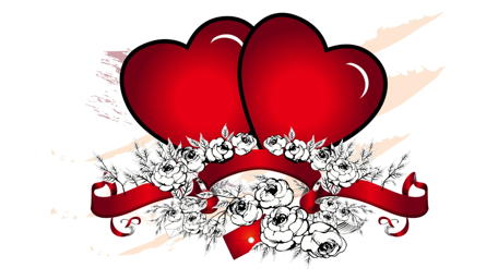 Romantic Hearts with Roses wallpaper