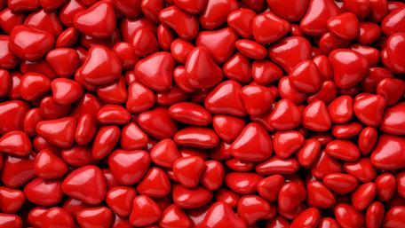 Sweet Love in Red Hearts Wallpaper wallpaper