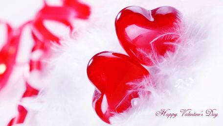 Hearts of Love in a Dreamy Scene wallpaper