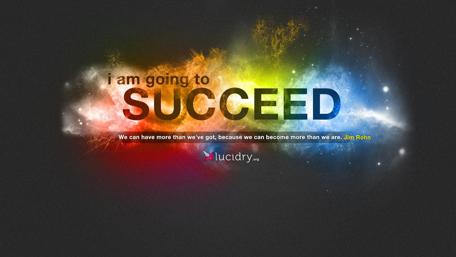 Inspirational Success Quote on Cosmic Background wallpaper