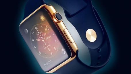 Golden Apple Watch with Dark Band wallpaper