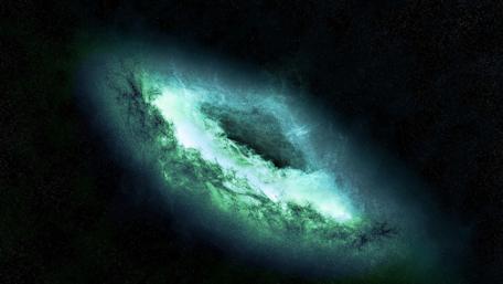 Mystical Galactic Vortex in Blue-Green wallpaper
