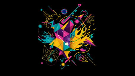 Vibrant Explosion of Colorful Geometry wallpaper
