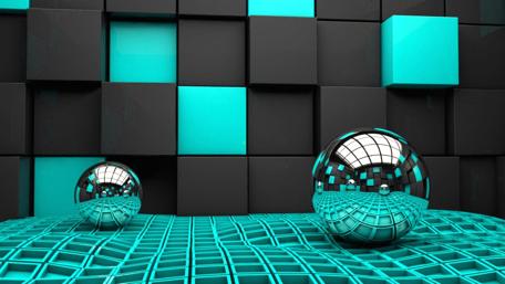 Turquoise Geometric Playground wallpaper