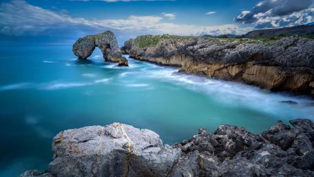 Azure Coastal Bliss in Spain wallpaper