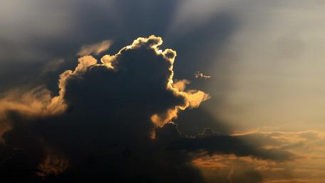 Majestic Cloud Formation Against a Vibrant Sky wallpaper