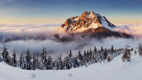 Majestic Winter Mountain Peak in Slovakia wallpaper