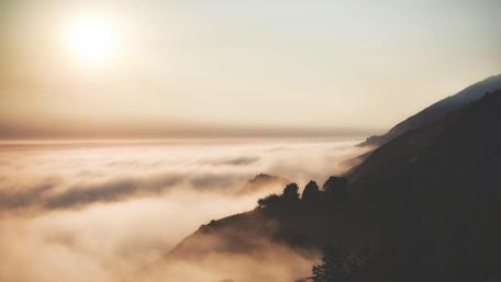 Misty Mountain Serenity in 4K Quality wallpaper