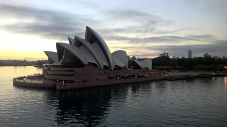 Sydney Opera House at Sunrise Over Water wallpaper