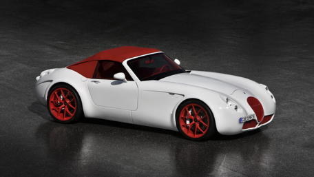Sleek White Convertible with Red Accents for Your Screen wallpaper
