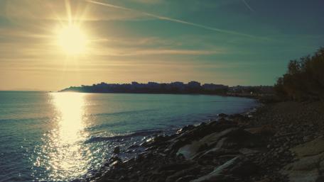 Tranquil Sunset Over Tinos Beach Beauty wallpaper