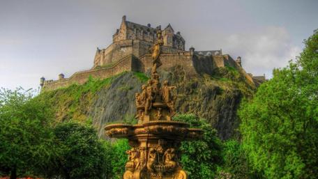 Edinburgh Castle Majestically Perched on a Hilltop in Scotland wallpaper