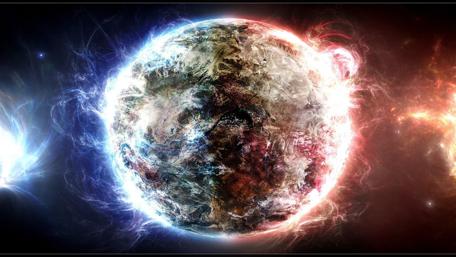 Celestial Harmony in a Futuristic Realm wallpaper
