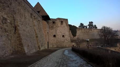 Historic City Wall with Pathway View wallpaper