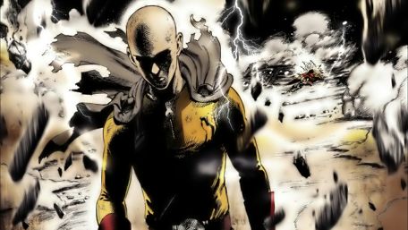 Saitama's Dominance Amidst Chaos wallpaper