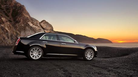 Chrysler 300C at Dusk by the Shoreline wallpaper