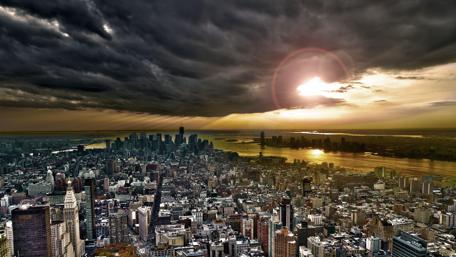 New York City Under Dramatic Skies wallpaper