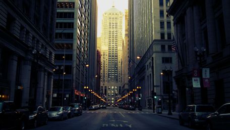 Urban Symphony in Evening Glow wallpaper