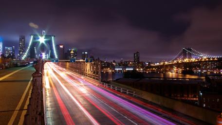 City Lights Over the Bridge wallpaper