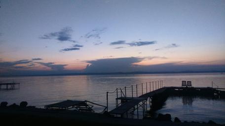 Serene Sunset Over Lake Balaton wallpaper
