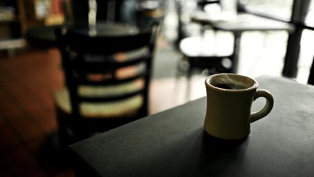 Cozy Cafe Corner with Freshly Brewed Coffee wallpaper