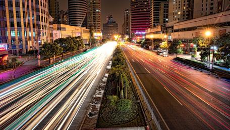 Vibrant Night Lights of Shanghai Cityscape wallpaper