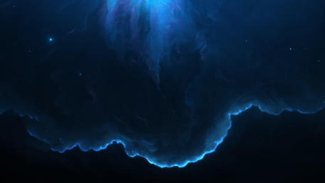 Mystical Blue Nebula in Deep Space wallpaper
