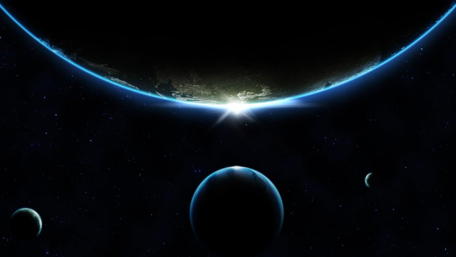 Cosmic Horizon of Earth and Stars wallpaper