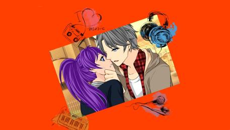 Anime Love in Music Vibes wallpaper