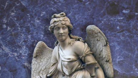 Ethereal Beauty of the Angelic Statue wallpaper