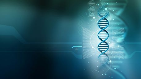 Glowing DNA Strand in Futuristic Design wallpaper